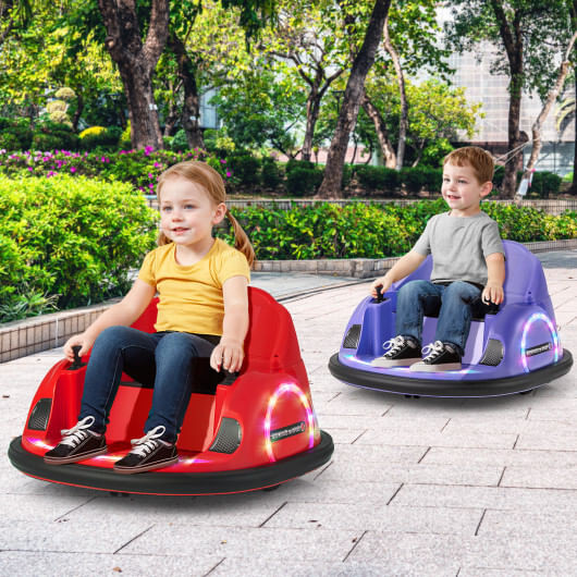 12V 360?° Ride on Bumper Car for Toddlers with Remote Control-Purple - Color: Purple D681-TQ10321US-ZS