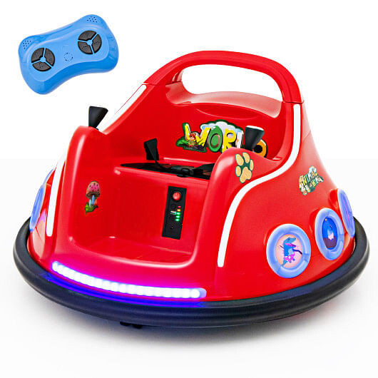 12V Electric Ride On Car with Remote Control and Flashing LED Lights-Red - Color: Red D681-TQ10170US-RE