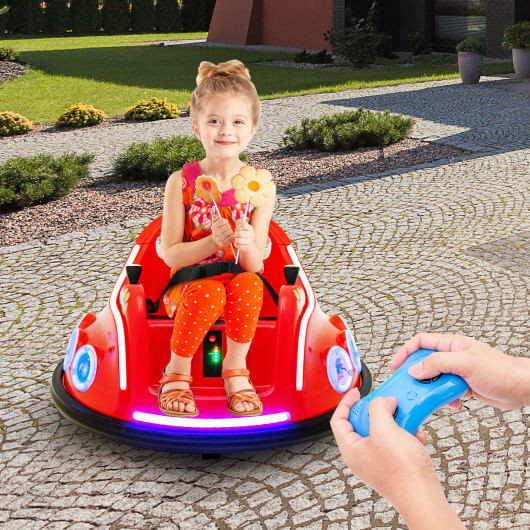 12V Electric Ride On Car with Remote Control and Flashing LED Lights-Red - Color: Red D681-TQ10170US-RE