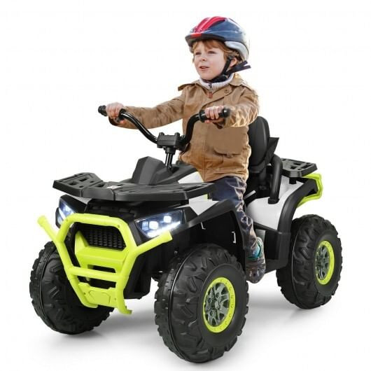 12 V Kids Electric 4-Wheeler ATV Quad with MP3 and LED Lights-White - Color: White D681-TY327802WH+
