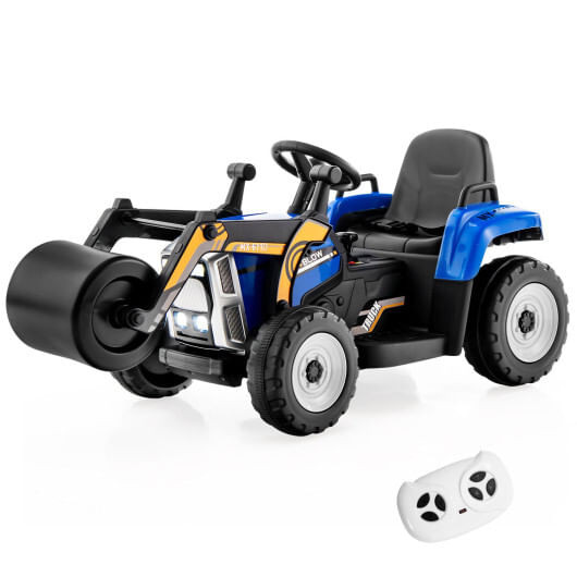 12V Kids Ride on Road Roller with 2.4G Remote Control-Blue - Color: Blue D681-TQ10104US-BL