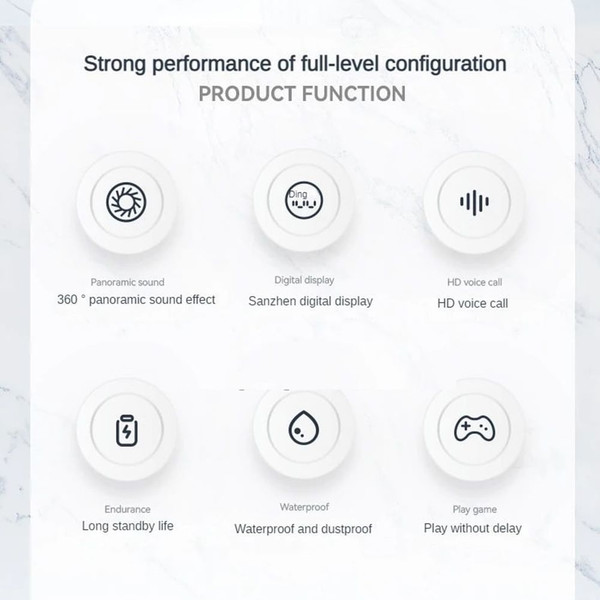 M48 Wireless Earbuds Ultra Long Playtime Headphones With Power Display Charging Case Sweatproof Ear K484-PEL_0R9ZJ0FD