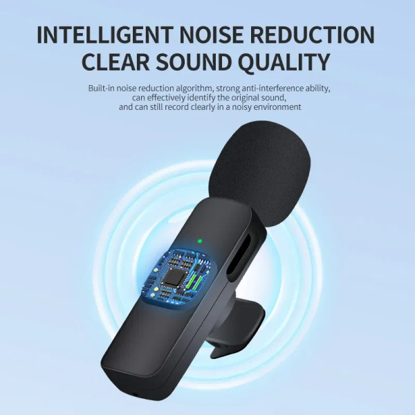 Color: Green - GAMINJA Wireless Lavalier Microphone Portable Audio Video Recording Mini Mic for iPh F640-12000034468636426