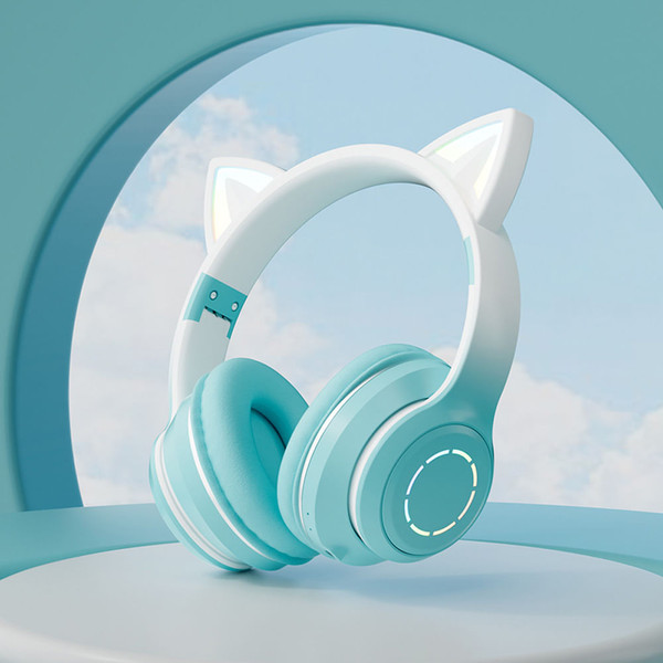 Wireless Bluetooth Headphone Gradient Color Luminous Cat Ears Gaming Headset Lovely Christmas Gifts K484-FQZCO_5BWKS5JN