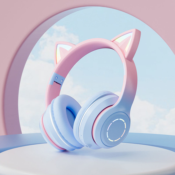 Wireless Bluetooth Headphone Gradient Color Luminous Cat Ears Gaming Headset Lovely Christmas Gifts K484-FQZCO_5BWKS5JN