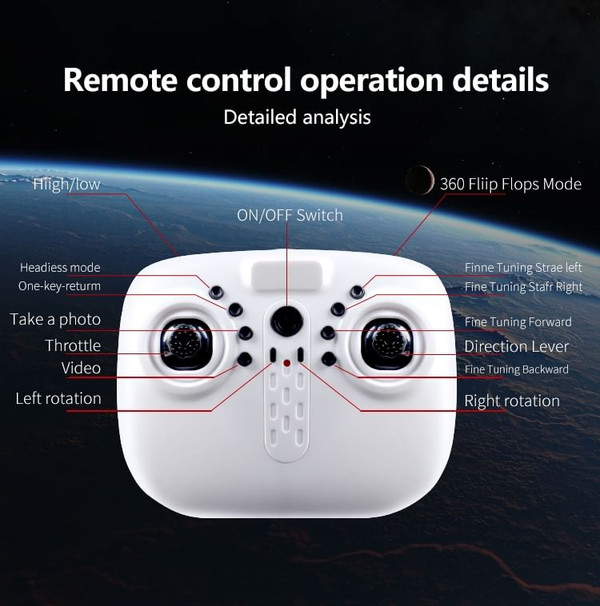 US Hj14w Wi-Fi Remote Control Aerial Photography Drone HD Camera 200w Pixel Uav Gift Toy Black K484-PTO_02I4PB7L_US