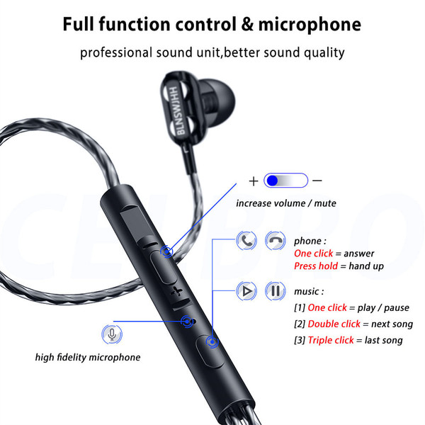 Dual Drivers Wired Headset Quad-core Dynamic Hi-fi Headphones with Mic Speaker for Huawei Xiaomi Wh K484-PEL_0M8YWNZ1