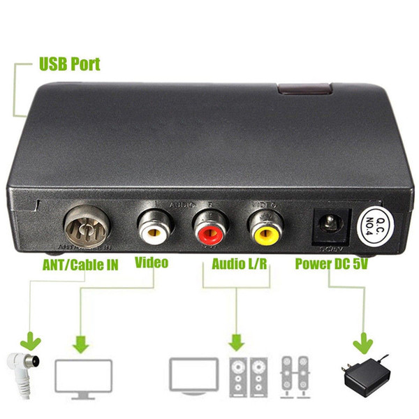 RF to AV Analog TV Receiver Converter Modulator Power Adapter USB with Video US plug K484-PEL_07RQSW25