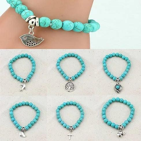 Turquoise TALISMAN Charms Bracelets F369-1230807557