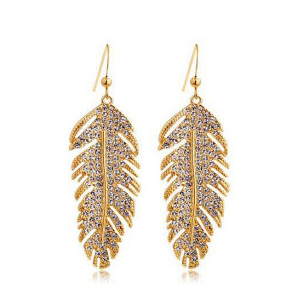 Divine Earrings With Diamonds And Feathers F369-9955711811857