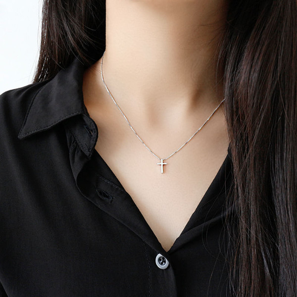 Classic Cross Casual 925 Sterling Silver Necklace R866-HFH_551569410689