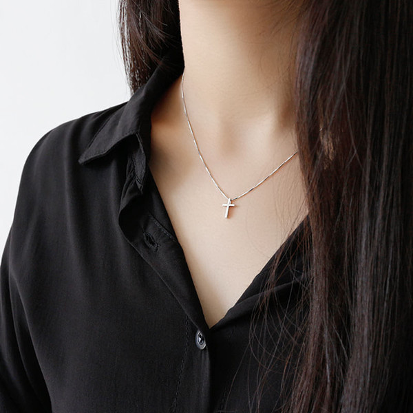Classic Cross Casual 925 Sterling Silver Necklace R866-HFH_551569410689