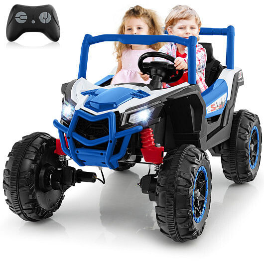 2-Seater Kids Ride on UTV with 2.4G Remote Control for over 3 Years Old Children-Navy - Color: Navy D681-TQ10237US-NY+