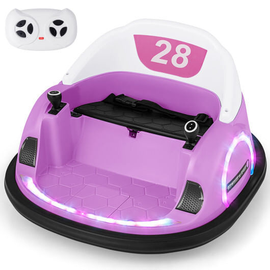 12V 360?° Ride on Bumper Car for Toddlers with Remote Control-Pink - Color: Pink D681-TQ10321US-PI