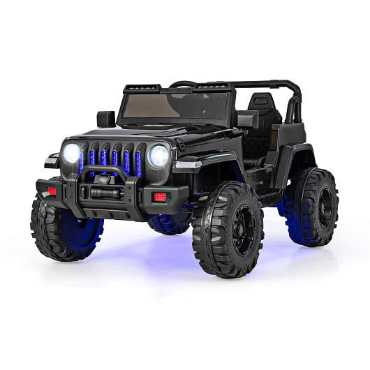 12V Kids Ride-on Jeep Car with 2.4 G Remote Control-Solid Black - Color: Black D681-TY328019CH