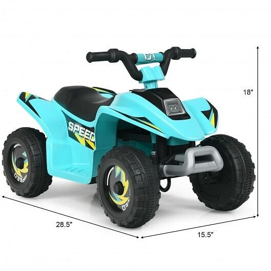 6V Kids Electric ATV 4 Wheels Ride-On Toy -Blue - Color: Blue D681-TY327787NY