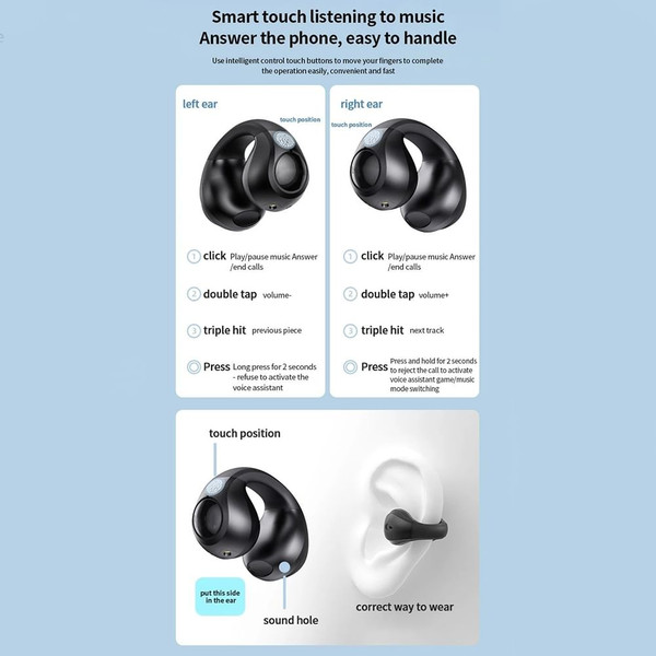 ORIGINAL LENOVO XT83II Open Ear Headphones Wireless Sports Earphones Ear Clip Headset with Charging K484-PEL_0RGV8F83