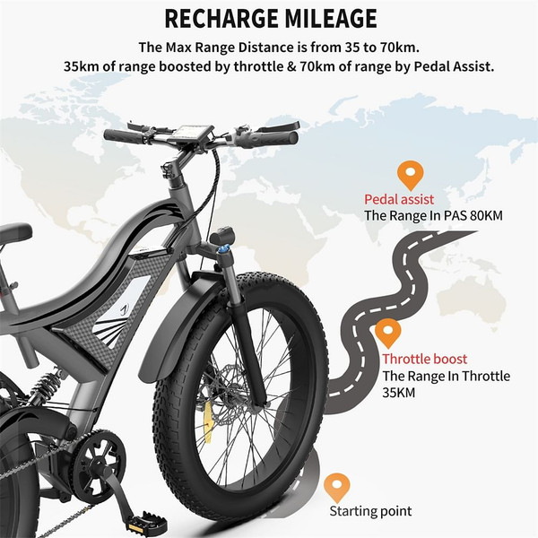US Electric Bike 750w Motor 26x4.0 Fat Tire 48v 15ah Removable Lithium Battery 7 Speed-gear Shifter K484-POU_09S0BJUB_US