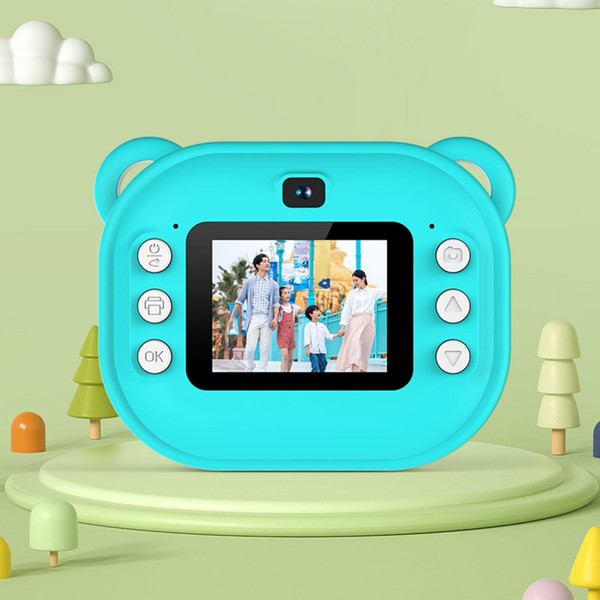 2 Inch Kids Camera 1080P Video Recorder Portable Digital Camera Toy Photo Instant Printing Mini Tod K484-PEL_0RQASF84