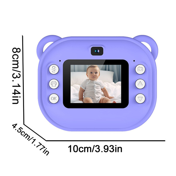 2 Inch Kids Camera 1080P Video Recorder Portable Digital Camera Toy Photo Instant Printing Mini Tod K484-PEL_0RQASF84