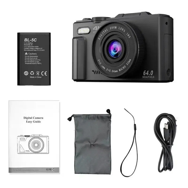 Bundle: Bundle4, Color: Red, Ships From: CHINA - New! Compact Digital Photography Camera 4K 18X Dig F640-12000044615721679