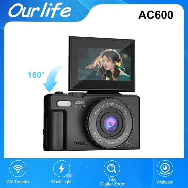 Bundle: Bundle4, Color: Red, Ships From: CHINA - New! Compact Digital Photography Camera 4K 18X Dig F640-12000044615721679