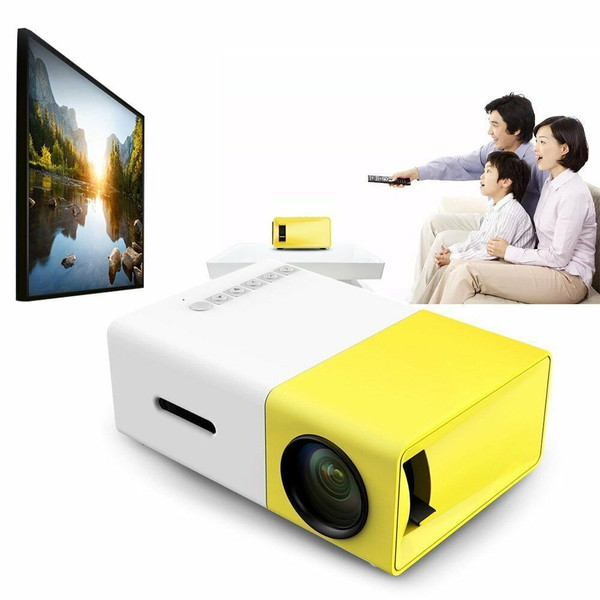 YG300 HD 1080P Led Projector Home Theater Cinema Usb AV SD Mini Portable Blue White EU Plug K484-PEL_0K9UC37I