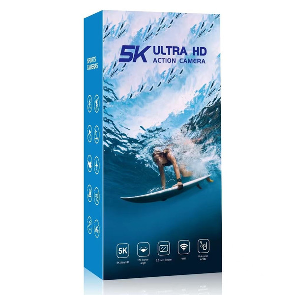 Action Camera 5K 30FPS 48MP WiFi Waterproof 30M Underwater Camera 2 Inch 1080P HD Touch Screen Spor K484-PEL_0QLBRE48