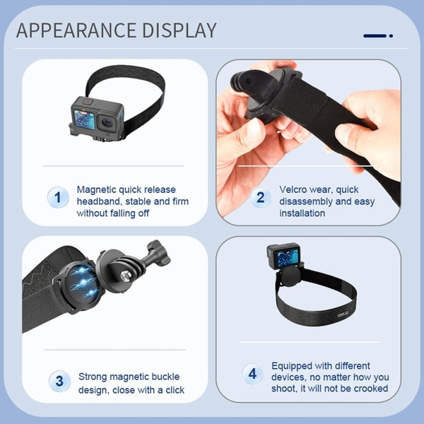 Head-mounted Camera Holder First-Person View Video Head Mount Strap For Action3 / X3 / 11 Vlog Pov  K484-PEL_0Q652SRF