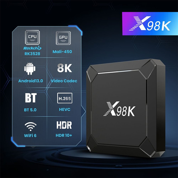 X98K Smart TV Box HD 8K with RC Digital Player 2.4G 5G Dual-Band WIFI Video Player for Android 13.0 K484-PEL_0RL0U7YQ