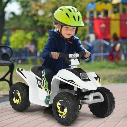 6V Kids Electric ATV 4 Wheels Ride-On Toy-White - Color: White D681-TY327787WH