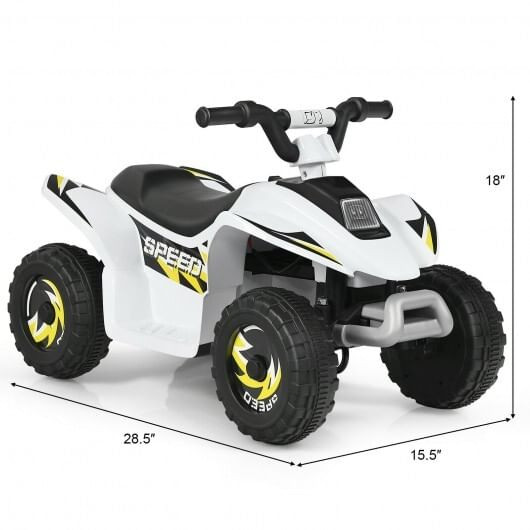 6V Kids Electric ATV 4 Wheels Ride-On Toy-White - Color: White D681-TY327787WH