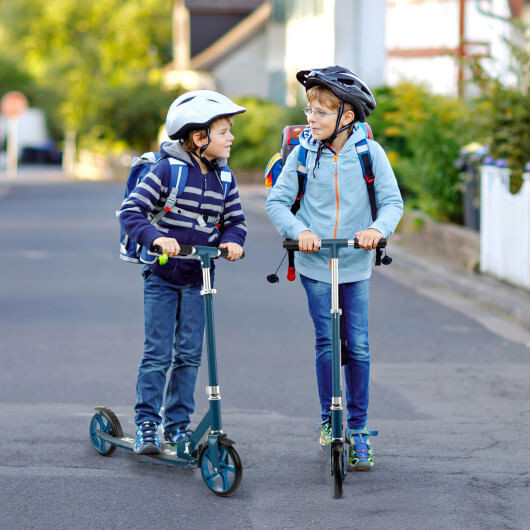 Folding Aluminum Alloy Scooter with 3 Adjustable Heights-Blue - Color: Blue D681-SP38005BL