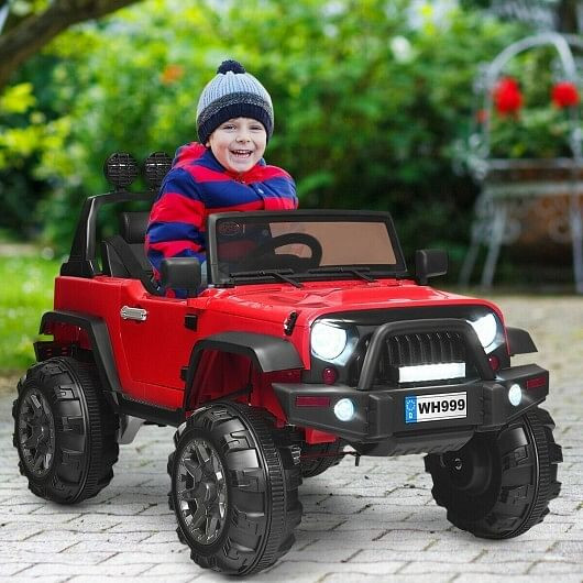 12V Kids Ride On Truck with Remote Control and Double Magnetic Door-Red - Color: Red D681-TY327745RE+