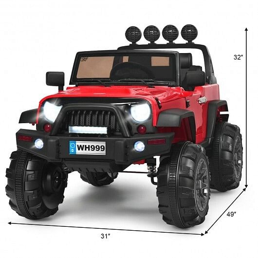12V Kids Ride On Truck with Remote Control and Double Magnetic Door-Red - Color: Red D681-TY327745RE+