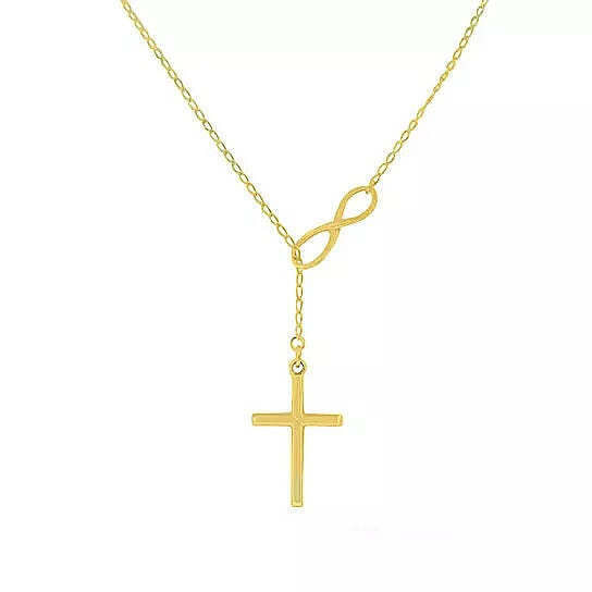 Style: Gold - Symbol Of Infinity And Holy Cross With Lariat Style Chain K290-43474347280