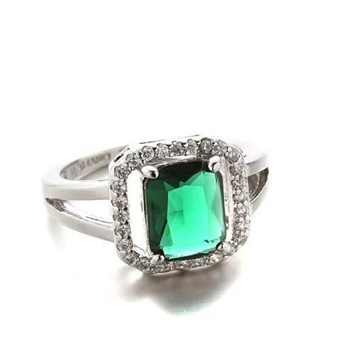 Color: Emerald Green,Size: 8 - Blissful Princess Cut Ring K290-6038012997