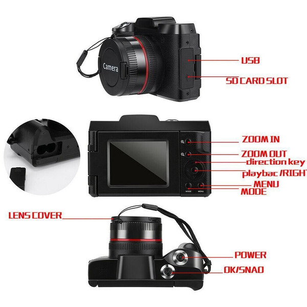 US Professional Camera 2.4-Inch Screen 1080P 16x Digital Full HD Zoom Camera Black K484-PEL_0KAQMYQI_US