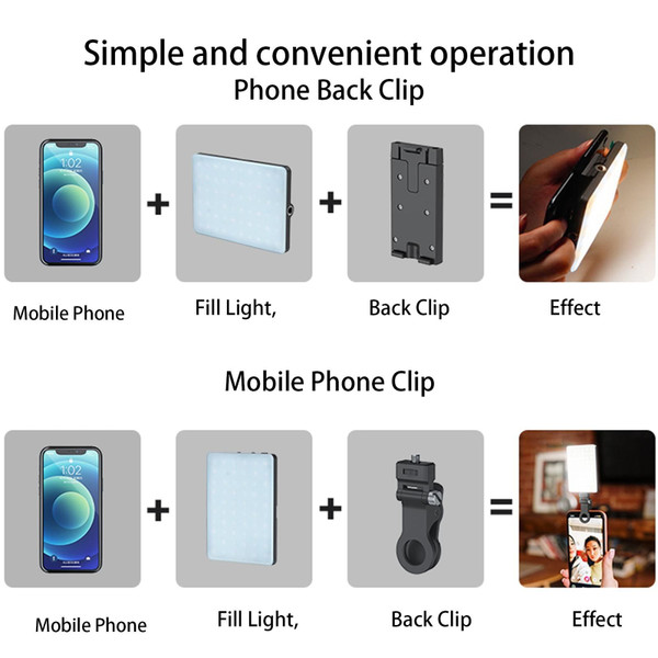 V11rgb Clip Fill Video Light Mobile Phone Selfie Photography Fill Camera Lighting Panel Outdoor Pho K484-PEL_0PUYUK8F