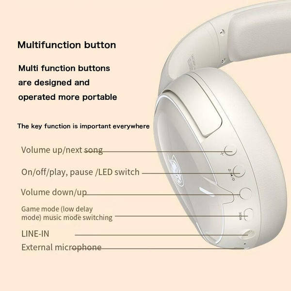 Q6S Gaming Headphones with Detachable Mic Lighting HIFI Triple Frequency Sound Headphones Black K484-PEL_0RM5CCRG