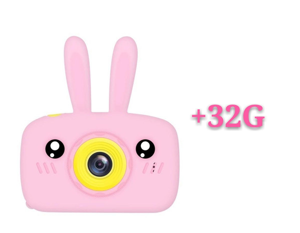 Color: Pink with 32G - Children's camera Q119-CJXFZNZN00420-Pink with 32G