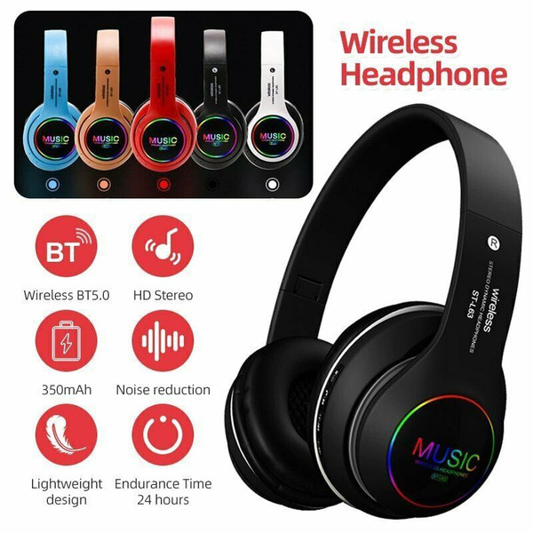 Wireless Bluetooth 5.0 Headphones Foldable Headset Earphones Noise Cancelling Sport Earphone silver K484-PEL_0FVQ8T4S