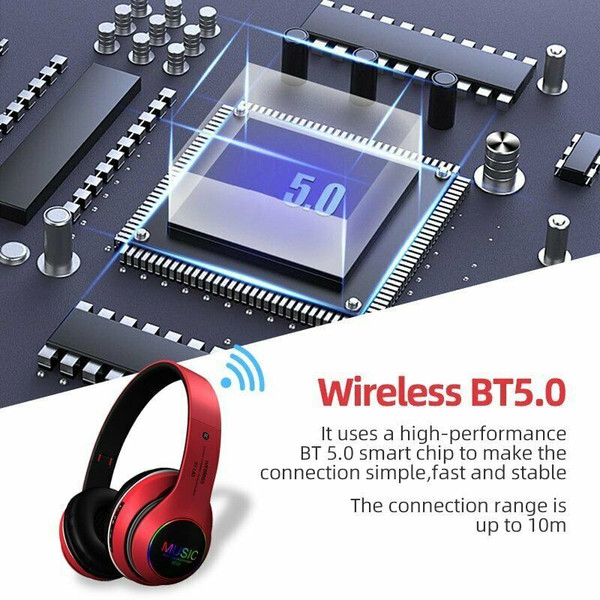 Wireless Bluetooth 5.0 Headphones Foldable Headset Earphones Noise Cancelling Sport Earphone silver K484-PEL_0FVQ8T4S