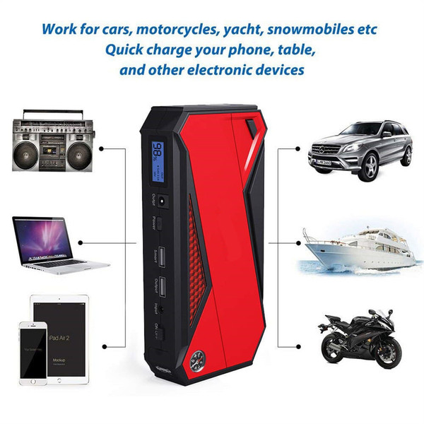 US 18000mah Portable Car Jump Starter Djs50 800a with Lcd Screen Emergency Lights Power Supply Red  K484-PAU_0FUF19BT_US