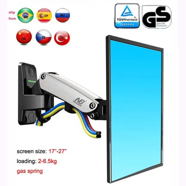 Color: WHITE, Ships From: UKRAINE - NB F120 17-27" aluminum GS Gas Spring 360 rotate Full Motion TV F640-12000027625082356