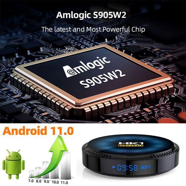 Smart TV Box Hk1rbox W2 Android 11 Media Player Dual-band Wifi Bluetooth Smart Set Top Box EU Plug K484-PEL_0N01O8CY