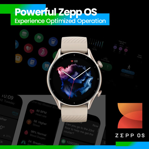 Color: WHITE, Size: L, Ships From: CHINA - New! Global Version Amazfit GTR 3 GTR3 GTR-3 Smartwatch  F640-12000044615822126