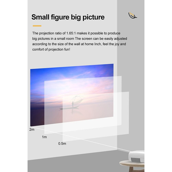 YG280 Mini Small Projector HD 1080P LED Micro Projector Portable Home Media Player White EU Plug K484-FQZOL_2RLC8MZR