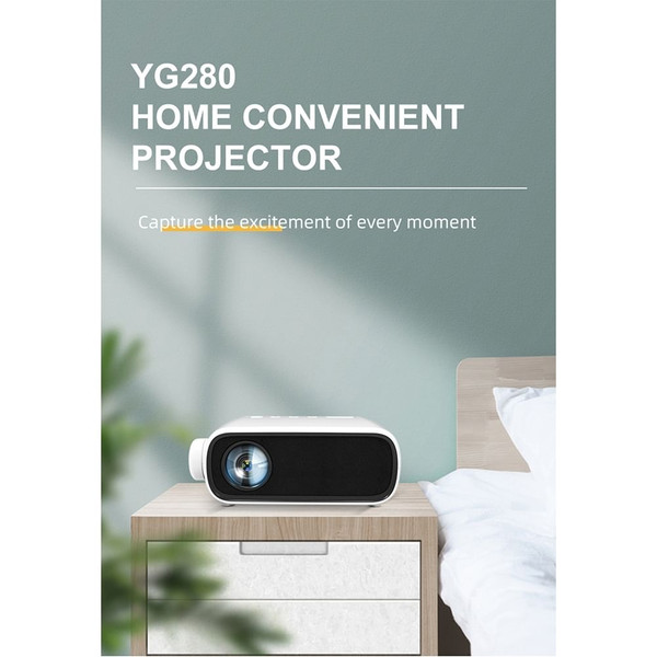 YG280 Mini Small Projector HD 1080P LED Micro Projector Portable Home Media Player White EU Plug K484-FQZOL_2RLC8MZR