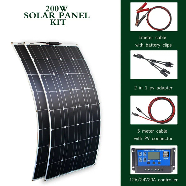 Color: Other, Ships From: CHINA - New Solar panel kit and 300w 200w 100w flexible solar panels 12v  F640-12000044829934409